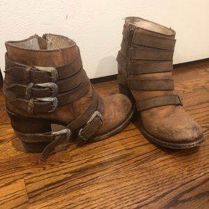 Freebird real leather distressed vintage booties